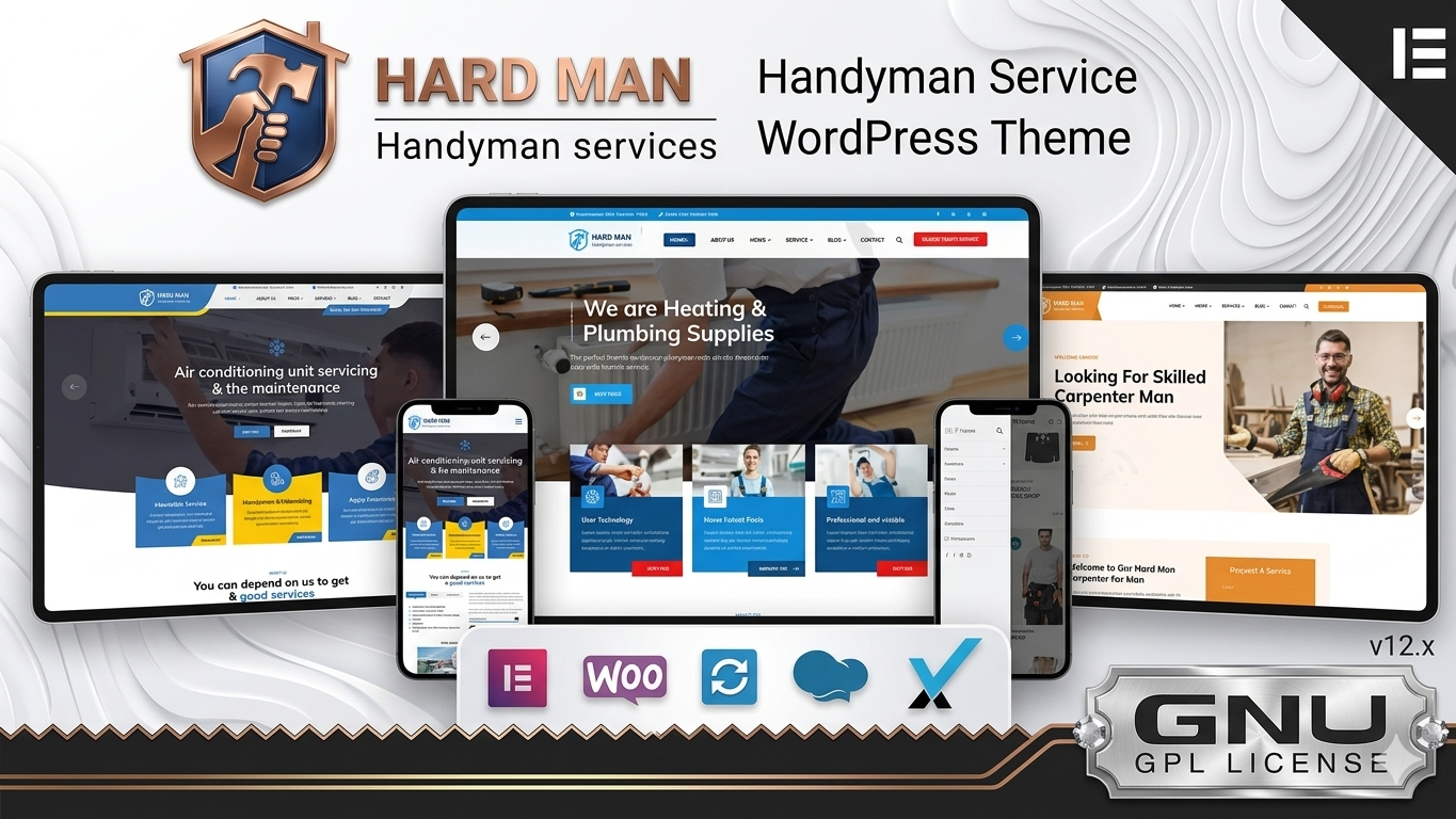 Hardman – Handyman & Plumber WordPress Theme v1.0.2